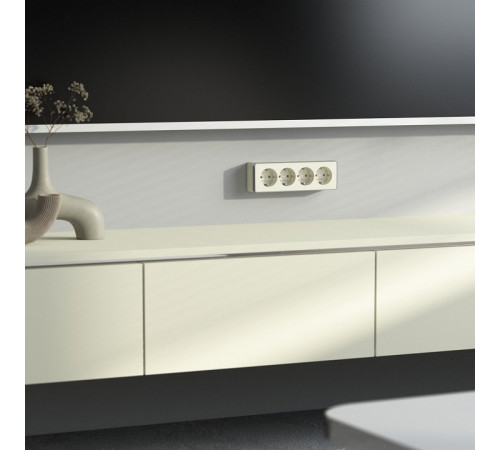 Розетка четверная с заземлением и со шторками Werkel Gallant W5072204