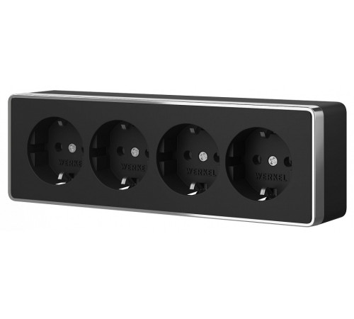 Розетка четверная с заземлением и со шторками Werkel Gallant W5072258