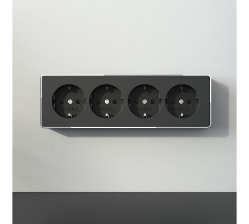 Розетка четверная с заземлением и со шторками Werkel Gallant W5072258