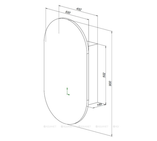 Зеркальный шкаф Aquanet Монте овал 50х90 LED 00344787