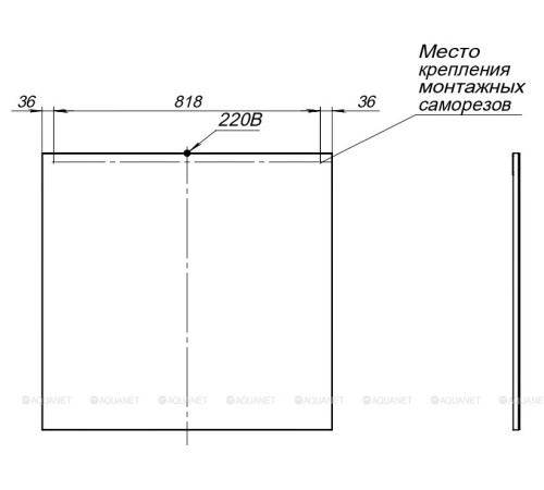 Зеркало Aquanet Lino 90 белый матовый 00253908