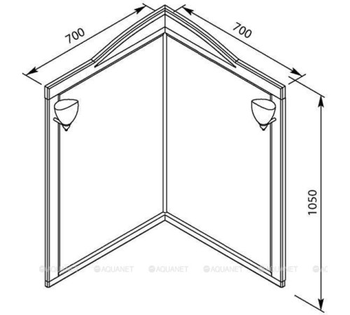 Зеркало угловое Aquanet Луис 70 001 белый без светильника 00171916
