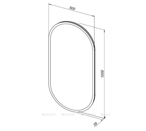 Зеркало Aquanet Монте 50x100 LED овальное 00288970