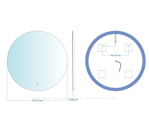 Зеркало Aquanet Смарт D 1000 LED с теплой подсветкой 00336640