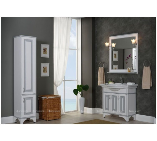 Зеркало Aquanet Валенса 90 белый кракелюр/серебро 00180040