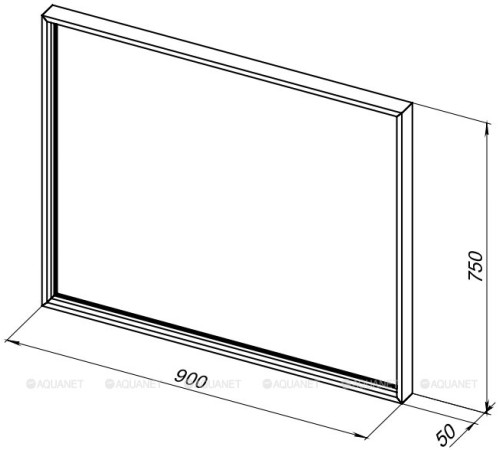 Зеркало De Aqua Алюминиум 90 с LED-подсветкой 4 стороны медь 00261710