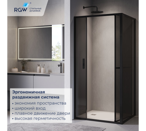 Душевой уголок RGW Leipzig LE-45B 1200x1000 мм черный 77124520-34