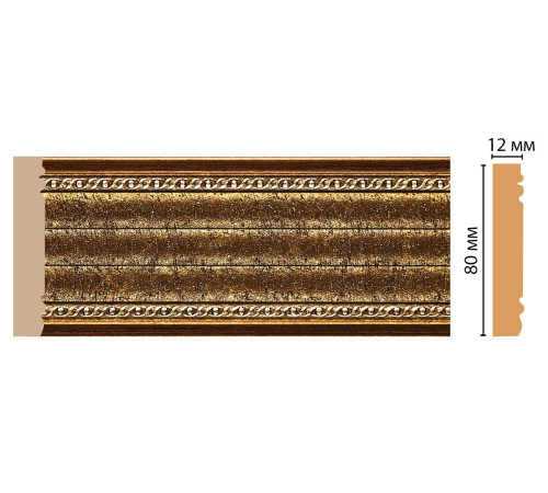 Молдинг DECOMASTER 150-43 80х12х2400 мм 150-43
