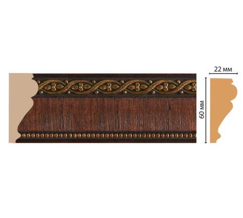 Молдинг DECOMASTER 161-2 ДМ полистирол 60х22х2400 мм 161-2 ДМ