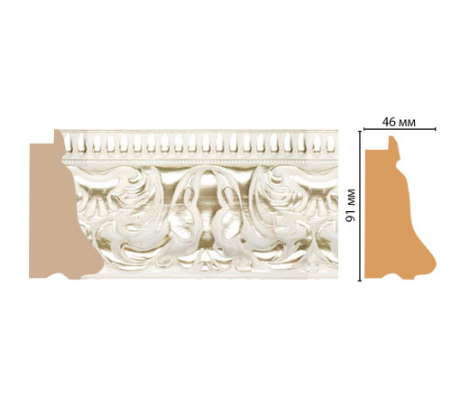 Багет из полистирола Decomaster 91х46х2900 мм 413-182