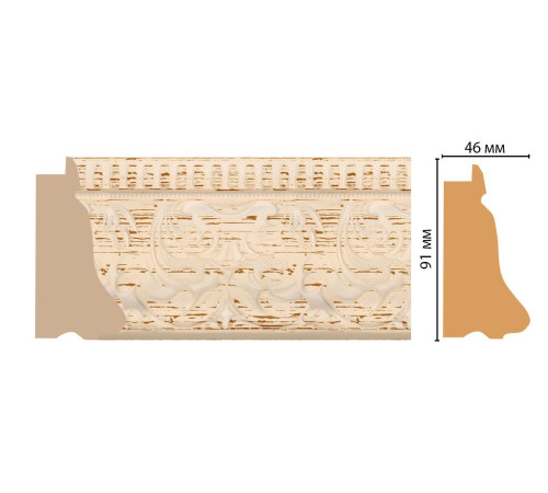Багет из полистирола Decomaster 91х46х2900 мм 413-919