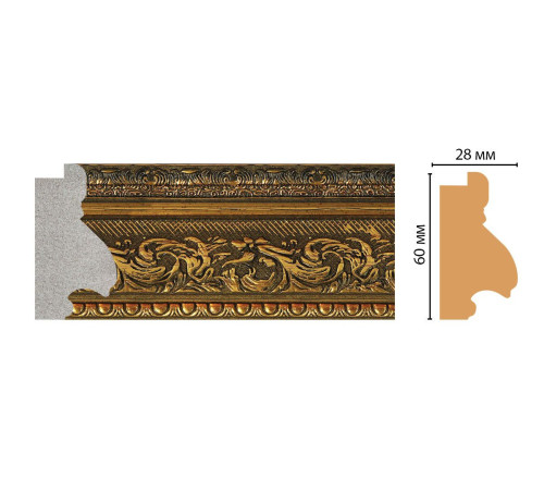 Багет из полистирола DECOMASTER FM10-5 60х25х2850 мм FM10-5