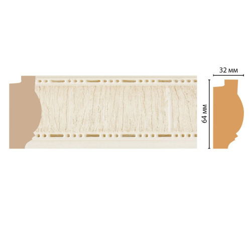 Багет интерьерный DECOMASTER 176-6 64x32x2900 мм 176-6