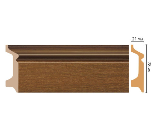 Плинтус напольный Decomaster D122-85 ДМ 78х21х2400 мм D122-85 ДМ
