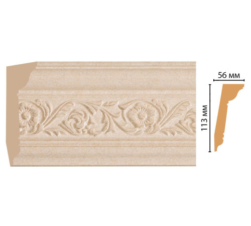 Плинтус потолочный DECOMASTER 129D-18D полистирол 113х56х2400 мм 129D-18D