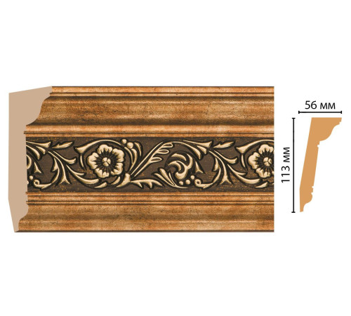 Плинтус потолочный DECOMASTER 129D-57 113х56х2400 мм 129D-57