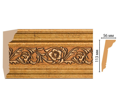Плинтус потолочный DECOMASTER 129D-58 113х56х2400 мм 129D-58