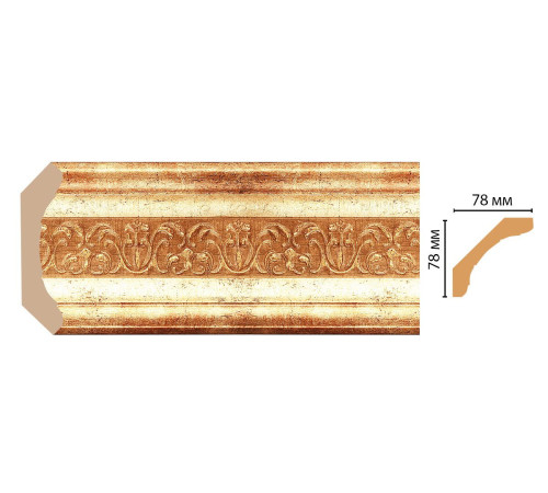 Плинтус потолочный DECOMASTER 76х76х2400 мм 169-126