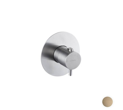 Смеситель для душа Newform X-STEEL 316 встраиваемый термостатический внешняя часть PVD brushed pale gold 67670EX.59.098