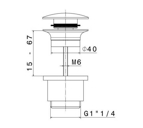 Донный клапан нажимной Newform Accessori Stop&Go для раковин с/без перелива 15-67 мм хром 230.21.018