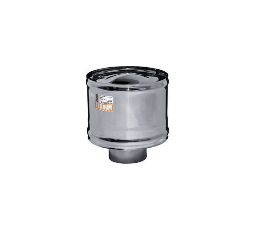 Зонт дымохода Ferrum Зонт-К с ветрозащитой AISI 430 0.5 мм Ф130 мм Аf2006