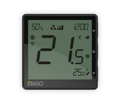 Терморегулятор для фанкойлов ENGO EFAN230B программируемый Wi-Fi черный EFAN230B