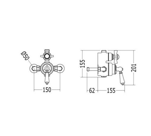 Термостат для душа Devon&Devon Coventry хром белая ручка MARM74CR