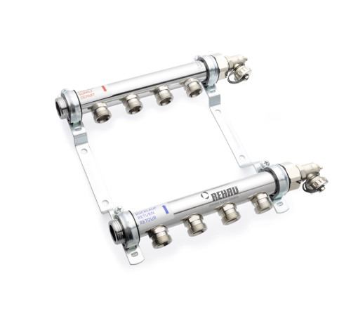 Распределительный коллектор REHAU HLV 1 на 3 контура 3/4 EK нержавеющая сталь 11102041001
