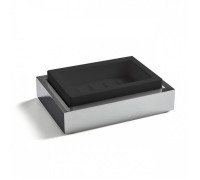 Мыльница подвесная 3SC SK 3.0 композит Solid Surface черный хром SK01SL.NO