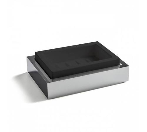 Мыльница подвесная 3SC SK 3.0 композит Solid Surface черный хром SK01SL.NO