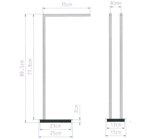 Полотенцедержатель двойной напольный Decor Walther Straight 2 38x80 см хром 0504800