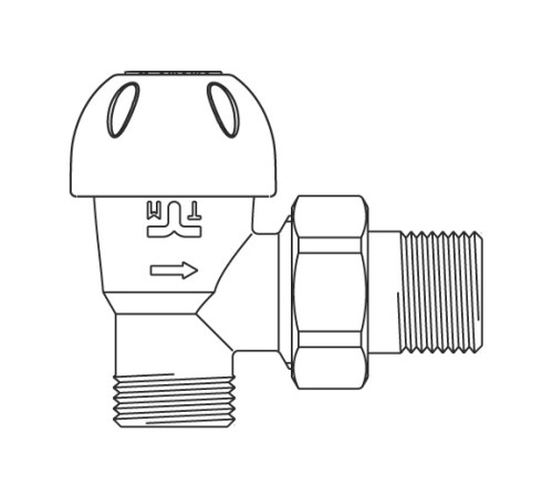 Клапан запорный угловой Tiemme 3/4 НР х 1/2 НР 3330013