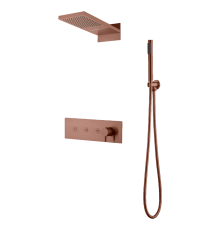 Душевой комплект встраиваемый Boheme Fusion смеситель верхний и ручной душ матовая бронза 130-BRB