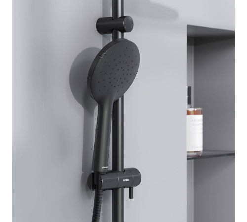 Душевая система AM.PM Jupiter со смесителем-полкой и гигиеническим душем черная 977770300