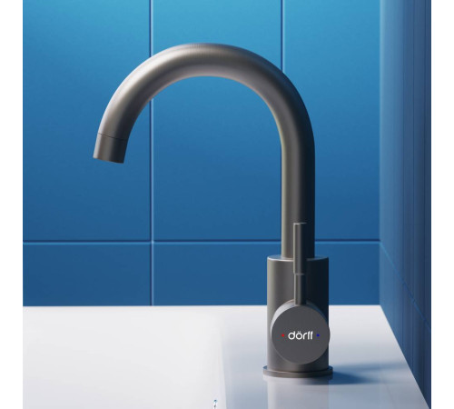 Смеситель для раковины Dorff Logic поворотный излив нержавеющая сталь D3002101SS