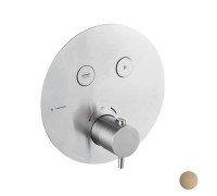 Смеситель для душа встраиваемый термостатический Newform X-STEEL 316 на 2 источника PVD Brushed pale gold 70426EX.59.098