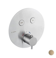 Смеситель для душа встраиваемый термостатический Newform X-STEEL 316 на 2 источника PVD Brushed pale gold 70426EX.59.098