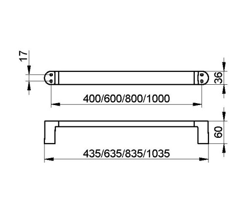 Полотенцедержатель Keuco Elegance New 400 мм хром 11601 010400