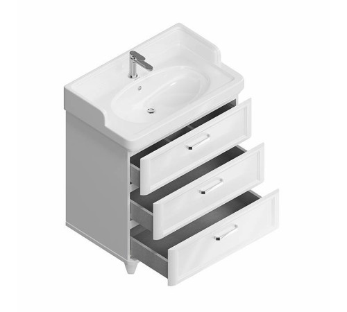 Тумба напольная Kerama Marazzi Pompei 80 см 3 ящика белый глянцевый PO.N.80.3\WHT