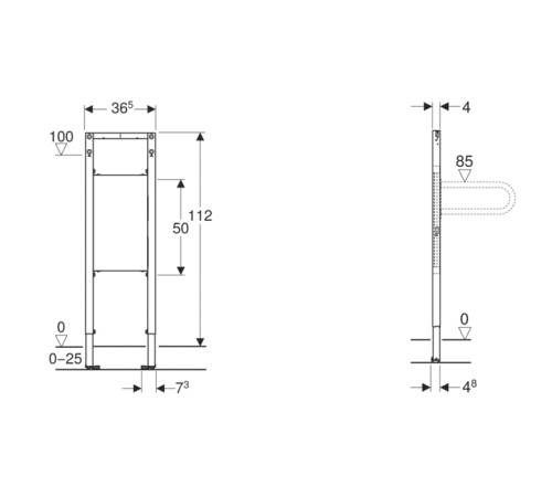 Инсталляция для поручней и опор Geberit Duofix 706424