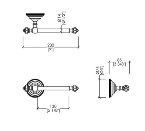 Держатель туалетной бумаги Devon&Devon Black Diamond подвесной хром BLKD511CR