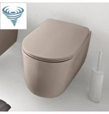 Унитаз безободковый подвесной Kerasan Nolita 55х35 см Tornado с креплениями WB9N коричневый орех 531581