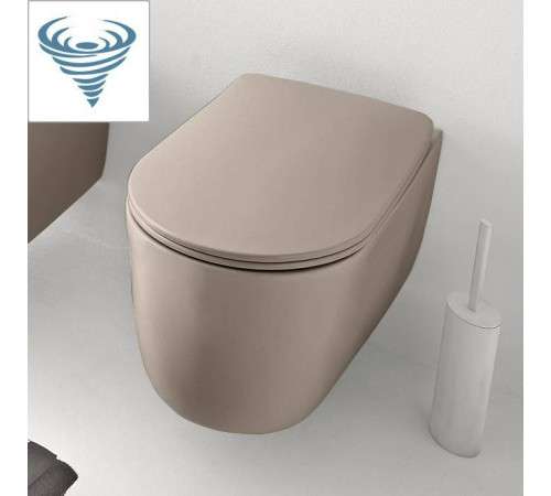 Унитаз безободковый подвесной Kerasan Nolita 55х35 см Tornado с креплениями WB9N коричневый орех 531581