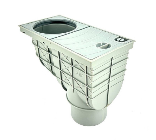 Ливнеотвод Alcaplast 300х155/110 мм прямой пластик серый AGV1S