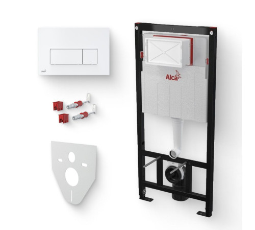 Система инсталляции AlcaPlast Sadromodul AM101/1120 с кнопкой M570 белая, с шумоизоляцией AM101/1120/M570