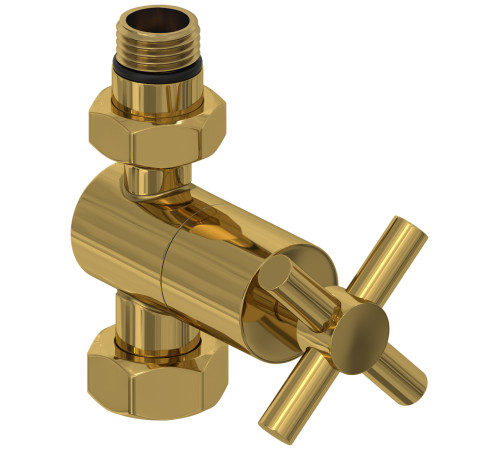 Вентиль регулировки температуры Сунержа прямой крест G 1/2 x G 3/4 золото глянцевое 03-1409-1234