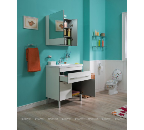 Тумба под раковину Aquanet Верона 90 напольная 1 ящик 2 двери белый 00182708