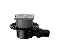 Трап для душа Fachmann 122х122 мм горизонтальный выпуск 40/50 мм сухой сифон с фланцем 04.160