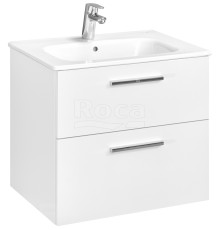 Тумба под умывальник подвесная Roca Victoria 586x450x550 мм 2 ящика Белый глянец A857468806