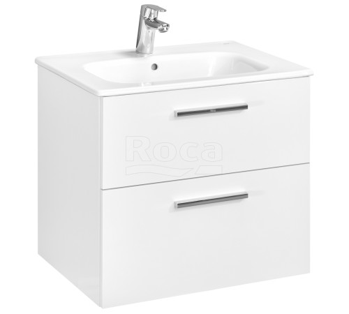 Тумба под умывальник подвесная Roca Victoria 586x450x550 мм 2 ящика Белый глянец A857468806
